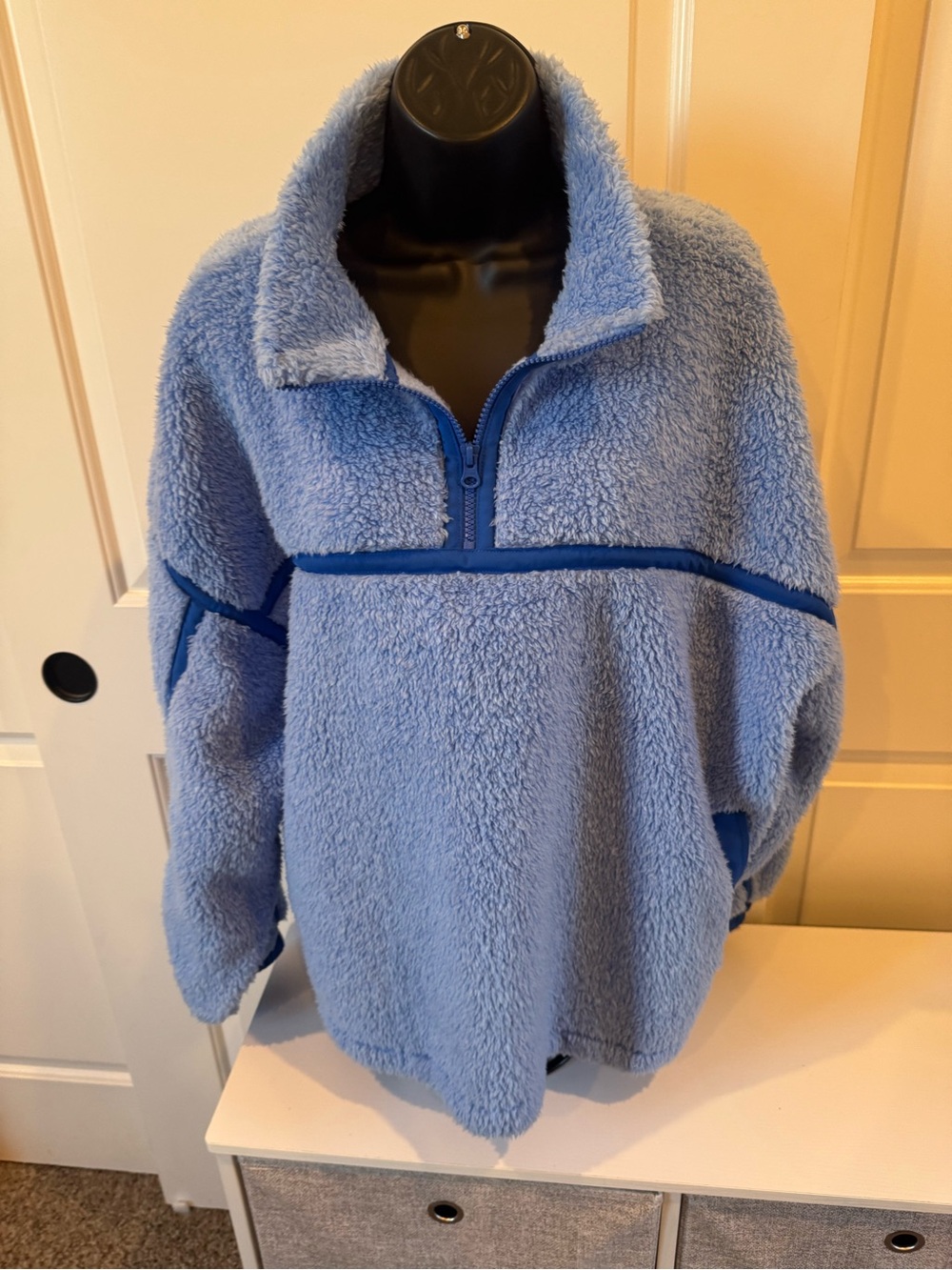 Arizona Jean Company Light Blue Sherpa Quarter-Zip Pullover
